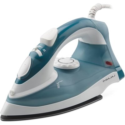 Bajaj MX 3 Neo Steam Iron | 1250 Watts Power For Faster Ironing | Vertical & Horizontal Ironing | Spray Function | Anti-Bacterial & Non-Stick Soleplate Coating | 2-Yr Warranty By Bajaj 【Blue】