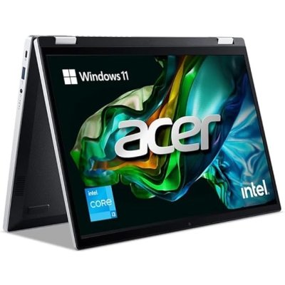 Acer Aspire 3 Spin 14, Intel Core i3-N305, 8GB RAM, 512GB SSD, WUXGA 14", Touchscreen 2-in-1, Windows 11 Home, MS Office, Obsidian Black, 1.54KG, A3SP14-31PT, AES Pen Solution Laptop