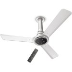 Bajaj Eurostos 1200 MM 5 Star Rated BLDC Ceiling Fans For Home | BEE Stars Rated Energy Efficient Ceiling Fan | Remote Controlled | Soothing Colour Indication | 2 Years Warranty 【White】