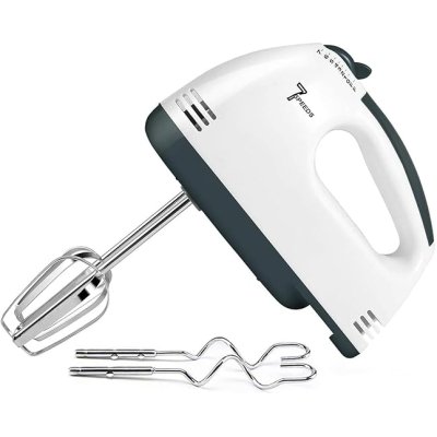 Konquer TimeS Hand Mixer, Hand Whisk, Electric Hand Mixers, Small Stainless Steel Handheld Mixer, 2 Mixers and 2 Dough Hooks Electric Hand Mixers for Kitchen Beating Eggs, Cakes - 260W