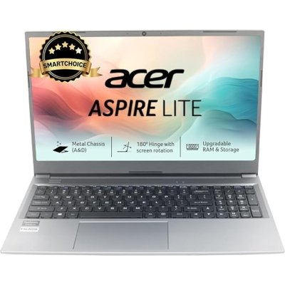 Acer [SmartChoice Aspire Lite AMD Ryzen 5-5625U Premium Thin and Light Laptop (16 GB RAM/512 GB SSD/Windows 11 Home) AL15-41, 39.62 cm (15.6") Full HD Display, Metal Body, Steel Gray, 1.59 KG