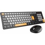 Portronics Key7 Combo Wireless Keyboard & Mouse Set with Copilot AI, 2.4 GHz USB Receiver, 10m Range, 12 Shortcut Keys, Adjustable DPI (Up to 1600), 10M Key Life for PC, Laptop, Mac(Grey+Orange)