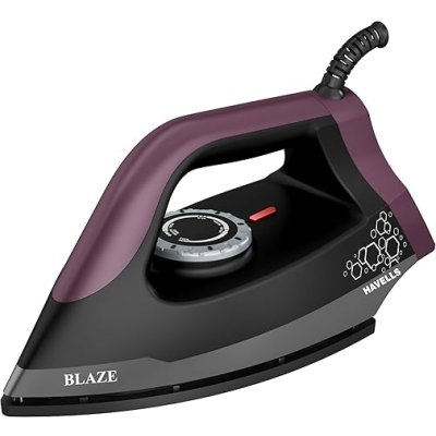 Havells Blaze Dry Iron 2 KG Heavy Weight Dry Iron| 1250W| American Heritage Non-stick Coated Sole Plate For Smooth Gliding & Long Life| Aerodynamic Design| 2 Year Manufacturer Warranty (Black)