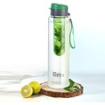 Cello Fruit Infuser Glass Water Bottle 800ml, Black | Wide Sealed Flip-Top Cap, Leak-Proof, Durable | Airtight, Reusable| Detox Infuser Glass Bottle for Fridge, Gym, Office, Travel, Kitchen & Trekking
