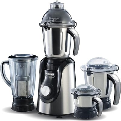 Usha Maximus Plus 800-Watt Copper Motor Mixer Grinder with 4 Jars and 5 Years Motor Warranty(Black & Stainless steel)