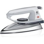 Bajaj DX 2 600-Watt Light Weight Dry Iron | Non-Stick Coated Soleplate | Anti-Bacterial Coating | 180 Degree Swivel Cord | Cool Touch Handle | 2-Yrs Warranty 【Grey】