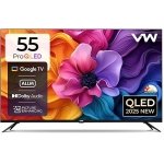 VW 140 cm (55 inches) Pro Series 4K Ultra HD Smart QLED Google TV VW55GQ1 (Black)