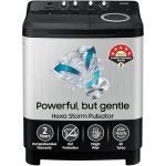 Samsung 8 kg, 5 star, Semi-Automatic Top Load Washing Machine (WT80C4200GG/TL, Air Turbo Drying, Light Gray,)