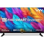 VW 101 cm (40 inches) Playwall Frameless Series Full HD Android Smart LED TV VW40F2 (Black)