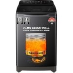 Haier 9 Kg, 5 Star, Oceanus Wave Technology Toughened Glass Fully Automatic Top Loading Washing Machine (HWM90-H678ES8, Inbuilt Heater, Near Zero Pressure, Dark Jade Silver)