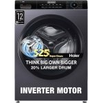Haier 7 Kg 5 Star Inverter Direct Motion Motor Fully Automatic Front Load Washing Machine (HW70-IM12929S6, 525 Super Drum, Puri Steam, Starry Silver)