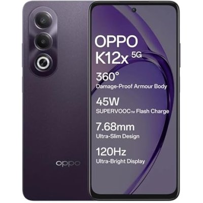 Oppo K12x 5G with 45W SUPERVOOC Charger in-The-Box (Midnight Voilet, 128 GB) (6 GB RAM)