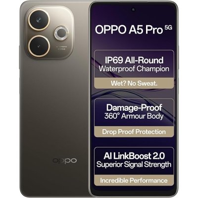 OPPO A5 Pro 5G (Mocha Brown, 8GB RAM, 128GB Storage)|6.67” HD+ 120Hz Refresh Rate Screen | 45W SUPERVOOC|with No Cost EMI/Additional Exchange Offers