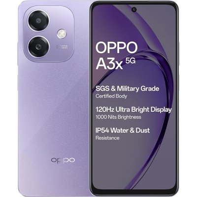 OPPO A3X 5G (Starry Purple, 4GB RAM, 64GB Storage)|6.67” HD+ 120Hz Refresh Rate Screen | 45W SUPERVOOC|with No Cost EMI/Additional Exchange Offers