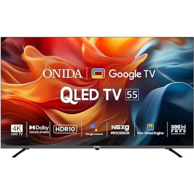 ONIDA 139 cm (55 inches) Nexg Series 4K Ultra HD Smart Google QLED TV QZ55UI
