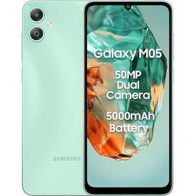 Samsung Galaxy M05 (Mint Green, 4GB RAM, 64 GB Storage) | 50MP Dual Camera | Bigger 6.7" HD+ Display | 5000mAh Battery | 25W Fast Charging | 2 Gen OS Upgrade & 4 Year Security Update | Without Charger
