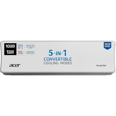 acer 1.5 Ton 3 Star Split AC (5-In-1 Convertible Cooling Modes, Ai Sense Technology, Arctic Wrap Cooling, PM 1.0 Microbacterial Filter, High Ambient Temperature Of 55 C-AR15AS3IO2HLE25) White