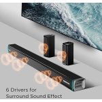 boAt Aavante Bar 5400D, 550W Dolby Audio, 5.1 CH with Wireless Subwoofer & Satellites,LED Modes & Display,Decor Enhancing Design, Bluetooth Sound Bar, Home Theatre Soundbar Speaker (Premium Black)