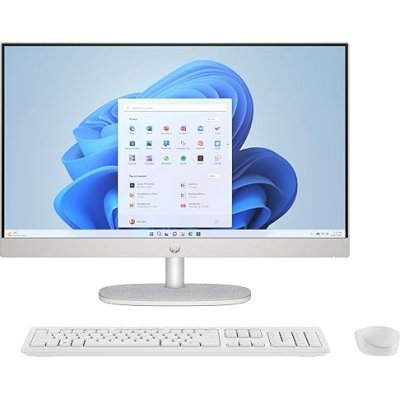 HP All-in-One 24,13th Gen Intel Core i7-1355U,23.8inch(60.5 cm),FHD,Anti-Glare,16 GB DDR4,512GB SSD, 710 White Wireless Keyboard and Mouse Combo,Windows 11,Shell White, 5.53kg,24-cr0037in