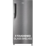 Haier 190 L, 4 Star, Direct Cool Single Door Refrigerator (HED-204DS-P, Dazzle Steel)