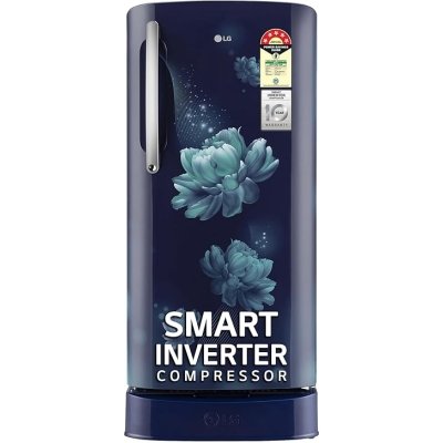LG 201 L 5 Star Inverter Direct-Cool Single Door Refrigerator (GL-D211HBCZ, Blue Charm, Base stand with drawer)