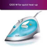 Philips Steam Iron GC1011/01 (World no. 1 Ironing Brand) with 1200 Watts Quick Heat up, linished soleplate for smooth ironing, up to 15 g/min of steam