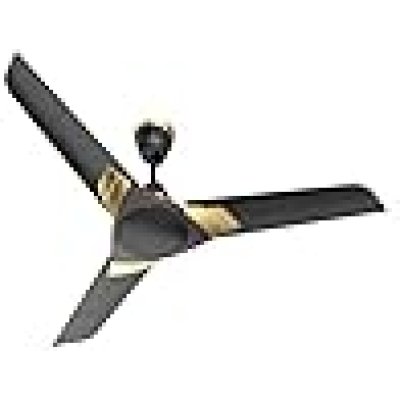 Polycab Aereo Plus Star Rated, 1200mm Ceiling Fan For Home | High Speed & Air Delivery | Saves Up To 33% Electricity, 100% Copper, Rust-Proof Blades, 52 Watt | 3-yr Warranty【Matt Black Choclate Gold】