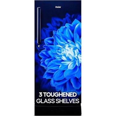 Haier 190 L, 5 Star, Direct-Cool Single Door Refrigerator (HED-205MDB-P, Marine Dahelia, Base Stand Drawer)