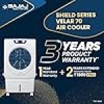 Bajaj Shield Series Velar 70L Desert Air Cooler For Home | Inverter Compatible | 80Ft Air Throw | Dual Side Water Inlet | Ice Chamber | 3 Yrs Warranty (1 Yr Standard + 2 Yrs Extended Warranty)【White】
