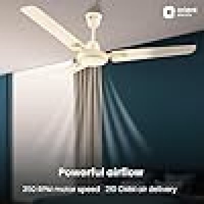 Orient Electric 1200 mm Pacific Air Déco| Decorative ceiling fan | Powerful airflow| BEE Star Rated | 2-year warranty | Ivory Gold, pack of 1