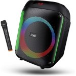 boAt PartyPal 220 Bluetooth Party Speaker w/ 80 W Signature Sound, RGB LEDs, Up to 6 hrs Playback, BT v5.3, AUX & USB Port, Wireless Mic, Bass & Treble EQs, TWS Mode(Midnight Black)