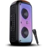 boAt Partypal 300/320 Speaker with 120 W Signature Sound, Karaoke with Built-in Mic, Up to 6 hrs Playtime, TWS Mode, Bluetooth v5.3, AUX Port, & USB Type-C Port(Premium Black)