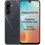 Samsung Galaxy M16 5G (Thunder Black, 6GB RAM, 128 GB Storage) | MediaTek Dimensity 6300 | AnTuTu Score 422K+ | Super Amoled Display | 25W Fast Charging | 6 Gen. of OS Upgrades | Without Charger