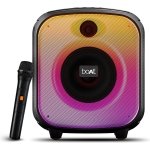 boAt PartyPal 63 Pro Bluetooth Speaker with 30 W Signature Sound, Karaoke with Mic, Customizable RGB LEDs, Wireless Mic, Upto 8 hrs Playback, BTv5.3, TWS Mode, Bass Boost, AUX & Port(Midnight Black)