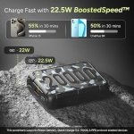 Ambrane 20000mAh Power Bank, Rugged & Compact, 22.5W Fast Charging, Dual USB & Type-C Output, Power Delivery, Travel-Friendly Compatible with iPhone, Samsung, Android (Force 20K, Black) -USB Type C