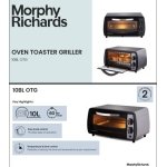 Morphy Richards 10BL Otg Oven For Kitchen, Cooking Range With Oven And Grill For Baking, Tandoor, Manual, 800 Watts, 10L