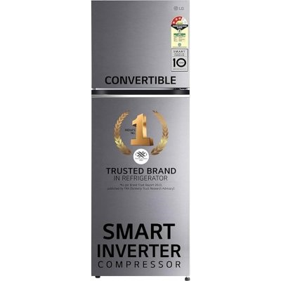LG 322 L 3 Star Frost-Free Smart Inverter Double Door Refrigerator (GL-S342SDSX, Dazzle Steel, Convertible with Express Freeze)