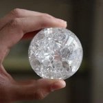 FAIRY FIRST® Ice Cracked Crystal Glass Fountain Ball, Clear - (Pack of 1) (5 cm) (Crystal, Clear)