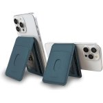 ClickCase Bifold MagSafe Wallet, Minimalist iPhone Wallet with Stand, Magnetic Closure Wallet for iPhone 16/15/14/13/12 Series, Card Holder, MagSafe Accessories, Vegan Leather (Teal Green)