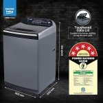 Voltas Beko, A Tata Product 9 Kg 5 Star Fully-Automatic Top Loading Washing Machine (2025 Model, WTL9006UEA / OBS1060, Grey, Double Waterfall Technology)