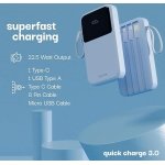 Lifelong ZenCharge 10000 mAh 22.5 W Compact Pocket Size Power Bank with 6 Input/Output Port (Blue, Lithium Polymer, Fast Charging, Quick Charge 3.0 for Mobile, Earbuds, Speaker, Tablet)