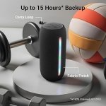 ZEBRONICS Sonic POD 20, Portable Bluetooth Speaker, 10 Watts, Upto 8 Hours Playback, RGB LED, Call Function, Fabric Finish with Carry Loop, BTv5.3 | TWS | USB | mSD | AUX (Black)