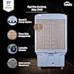 HAVAI Cyclone Desert Air Cooler | 21" Fan Blade | 150L Tank Capacity | 330W High-Performance Cooling | 750 Sq. Ft. Coverage | Auto Swing | 3-Side Honeycomb Pads | Lockable Wheels | White & Grey