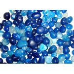 TOI SHOP Blue Agate Tumble/Pebbles Stone. for Reiki, Crystal, Vastu, Fang Shui Aura, Home Decor, Office Decor, Gifting, Good Luck, showpiece etc. (Blue Onyx, 400 gm)