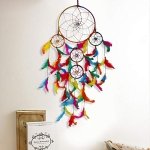 DULI Dream Catcher Traditional Indian Dreamcatchers Wall Art For Bedrooms, Home Wall, Hanging Design, Height 75 Cm Dream Catchers (Blue) Metal, Feathers Dreamcatcher (Big Multi)