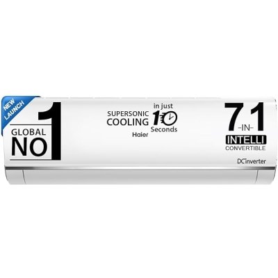 Haier 1 Ton 3 Star Triple Inverter Split AC (Copper, 7 in 1 Convertible, Anti Bacterial Filter, Cools at 60°C Temp, 20 Mtrs Air Throw - HSU13K-PYS3BN-INV,White)