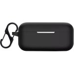Prolet Earphone Case Cover Compatible for OnePlus Nord Buds 2R, Soft Silicone Skin Case Cover Shock-Absorbing Protective Case with Keychain [Front LED Visible]-Black