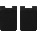 Stealodeal Unisex Adult Silicone Black Multipurpose Adhesive Phone Jacket Card and Earphone Mobile Holder Pouch for All (Black, Multicolour) - Pack of 2