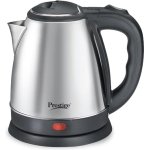 Prestige 1.5 litre PKOSS Stainless Steel Electric Kettle | 1350 Watts| Elegant Design | Cool-touch Handle and Lid | Automatic Cut-Off and Single-Touch Lid Locking. | Silver