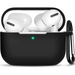 Sounce Airpods Pro 2nd Generation Case Cover 2022, Soft Silicone Skin Cover Shock-Absorbing Protective Case with Keychain for New Apple Airpods Pro Case [Front LED Visible] (Black)